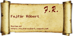 Fejfár Róbert névjegykártya