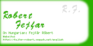 robert fejfar business card
